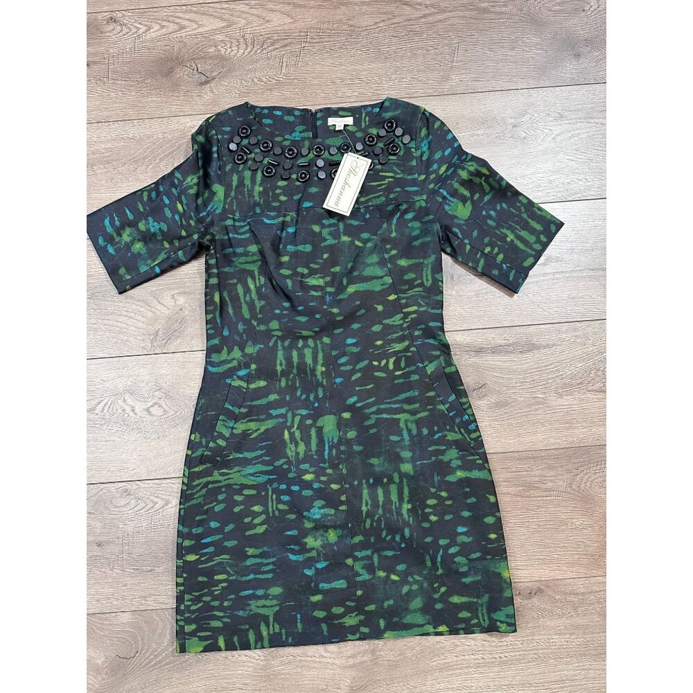 Shoshanna Green Black Silk blend Dress NWT 2
